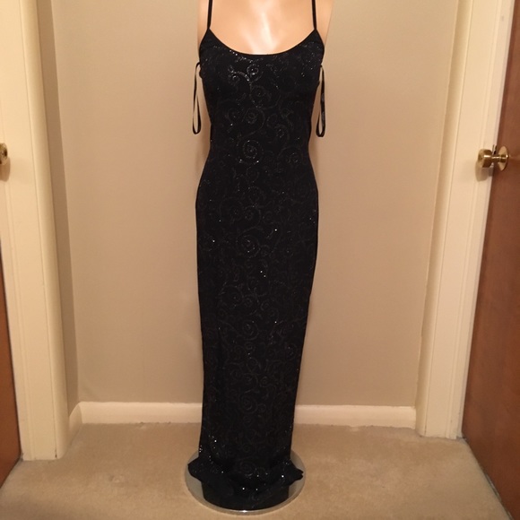 Roberta Dresses & Skirts - Roberta maxi black knit evening gown. Sparkling!